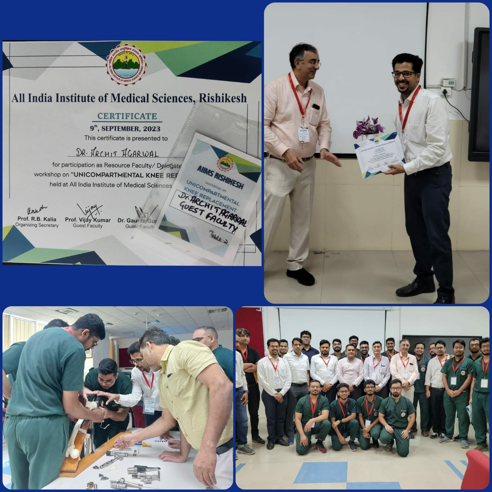 Dr. Archit Agarwal as Faculty at Unicondylar Knee Replacement Workshop|Dr Archit Agarwal|Dehradun,Dehradun